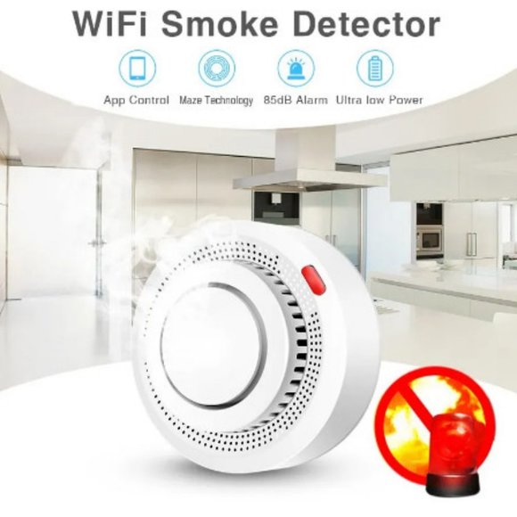 💥(4) WiFi Smoke Alarm Fire Protection Smoke Detector 💥 - Picture 1 of 5